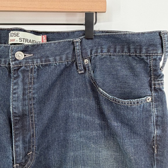 Levi Strauss 569 Loose Straight Dark Wash Denim Jeans Men's W44 L32 Red‎ Tag - Picture 5 of 12